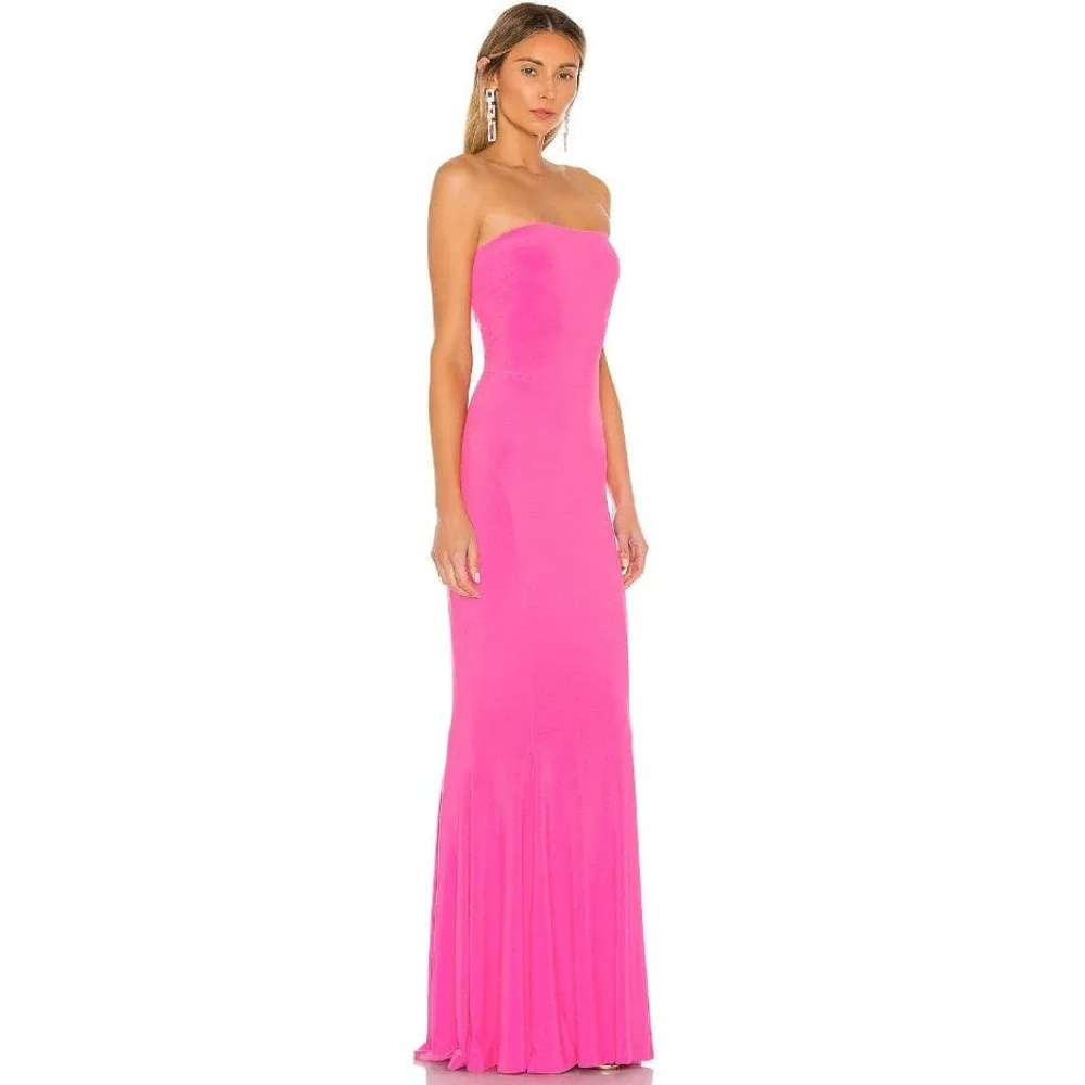 NWT! Norma Kamali X REVOLVE Strapless Fishtail Gown in Pink. Size M - Picture 2 of 7